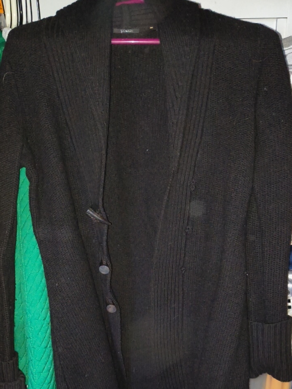 Tahari Black Women's Shawl Collar Cardigan